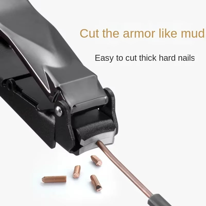 Professional Heavy-Duty Ergonomic Nail Clippers for Men with Integrated Self-Collecting Catcher