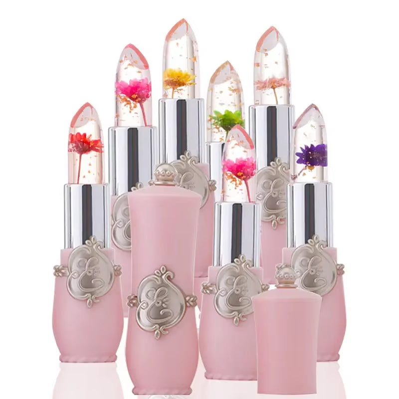 Waterproof Flower Lipstick - Color Changing Jelly Formula with Long-Lasting Wear in 6 Shades