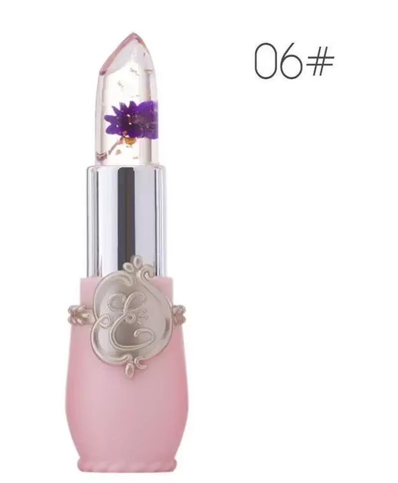 Waterproof Flower Lipstick - Color Changing Jelly Formula with Long-Lasting Wear in 6 Shades