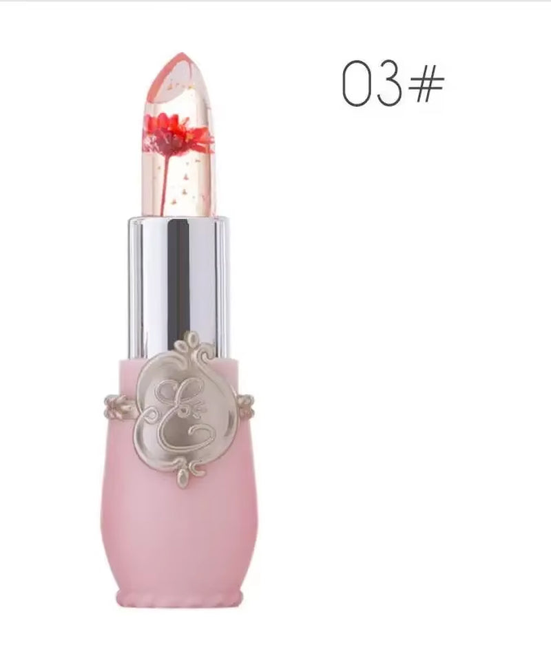 Waterproof Flower Lipstick - Color Changing Jelly Formula with Long-Lasting Wear in 6 Shades