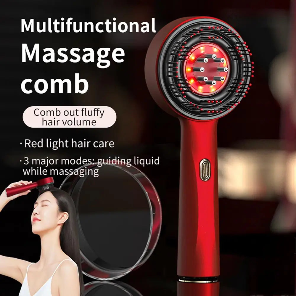 Revitalize Your Hair with the Electric Scalp Massage Comb - Infrared Light Vibration for Enhanced Growth and Anti-Hair Loss