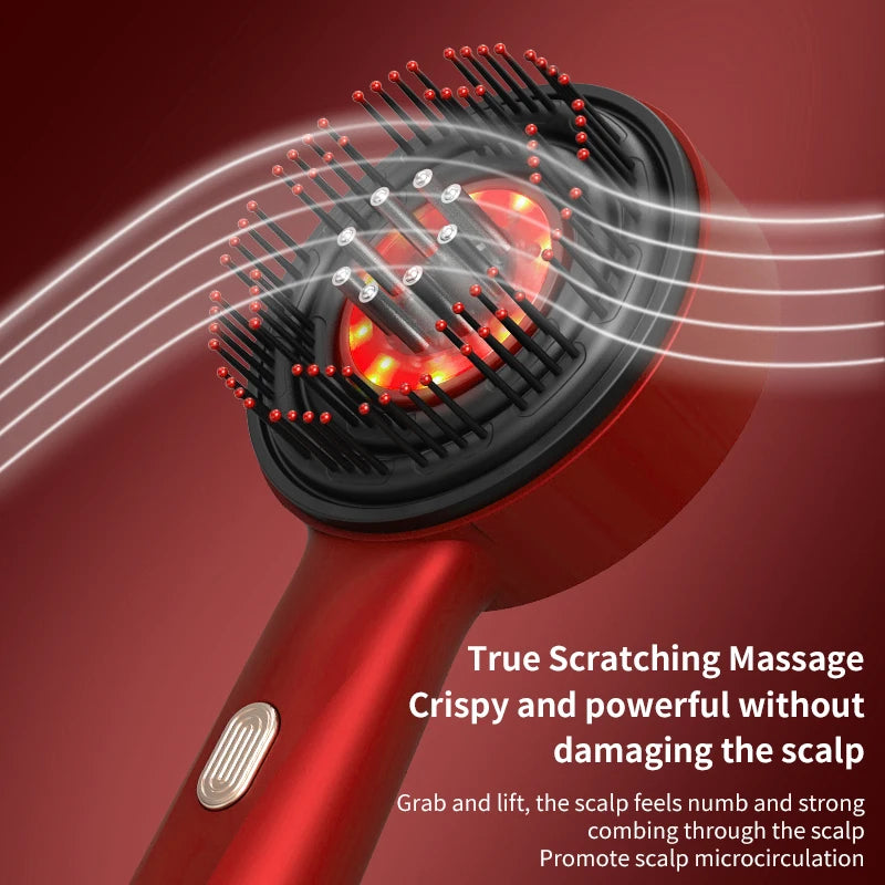 Revitalize Your Hair with the Electric Scalp Massage Comb - Infrared Light Vibration for Enhanced Growth and Anti-Hair Loss
