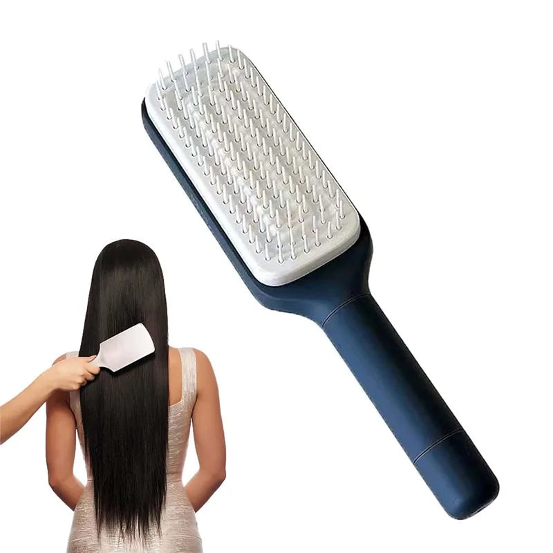 Revolutionary Rotatable Self-Cleaning Hair Brush – Effortless Detangling & Scalp Massage for All Hair Types