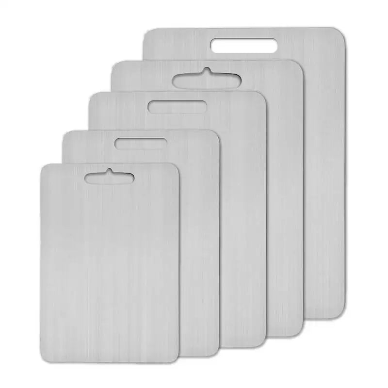 Premium Titanium Cutting Boards - Double-Sided Food Grade Stainless Steel 304 for Versatile Kitchen Use, Ideal for Fruits and Meats