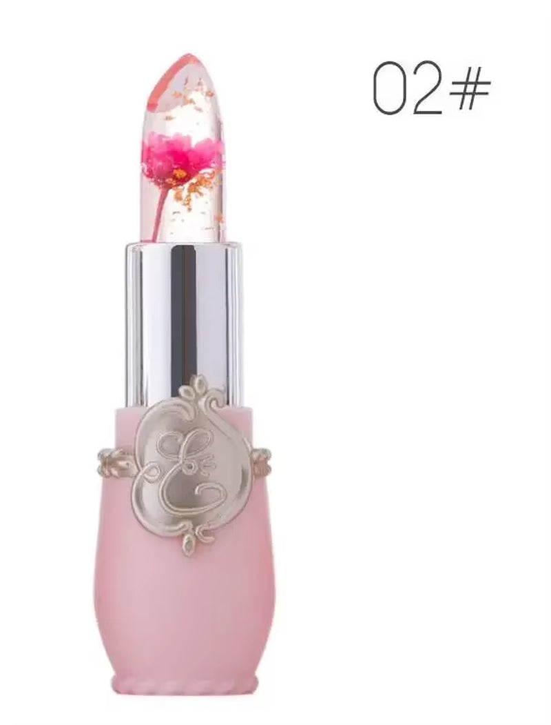 Waterproof Flower Lipstick - Color Changing Jelly Formula with Long-Lasting Wear in 6 Shades