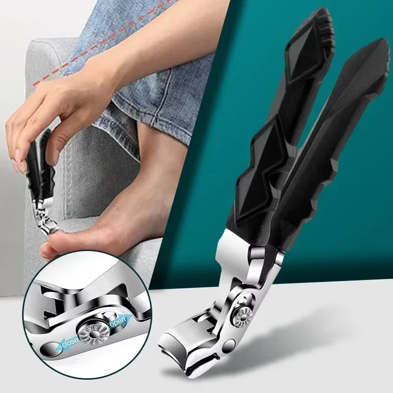 Professional Heavy-Duty Ergonomic Nail Clippers for Men with Integrated Self-Collecting Catcher